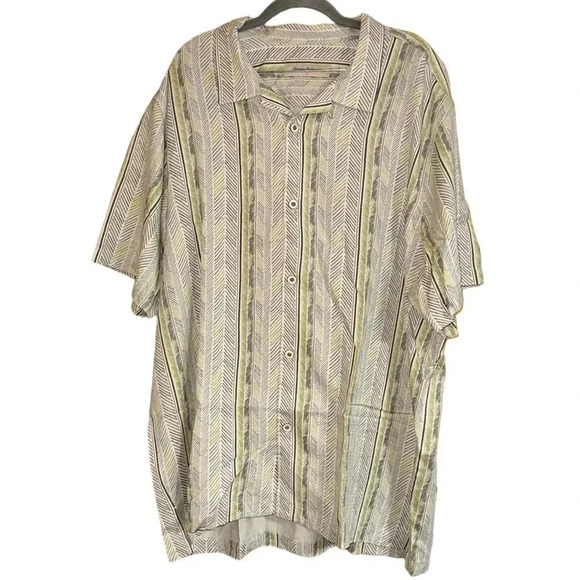 Tommy Bahama Silk Blend Print Short Sleeve Button Down Size XXL - Picture 1 of 8
